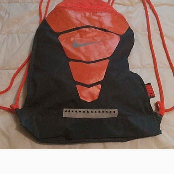 Nike Black and Orange Drawstring Bag - Picture 1 of 7